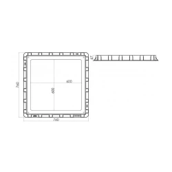Крышка люка LuxWares, 700x700 мм, пластик