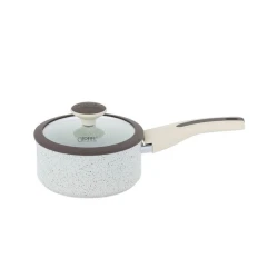 Ковш Gipfel Sonrizo 0431, 1.3 л, 16 см, алюминий, с крышкой, серый