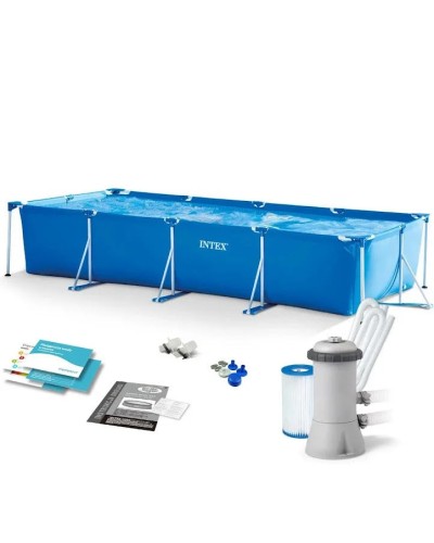 Hovuz Intex 28274 INT0031, karkas, həcm 7127 l, göy, 450x220x84 sm, filtr nasosu - INT0031