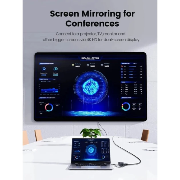 USB hub Orico PDD11-6PR-BK-EP 6-in-1 GLan, 3xUSB 3.0, PD 100W, HDMI 4K/30Hz