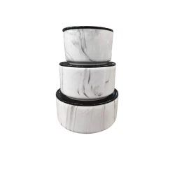 Контейнеры для хранения продуктов Yns collection NH_YNS77, керамика, с мраморным узором, 11х7 см, 14х7 см, 16х7 см