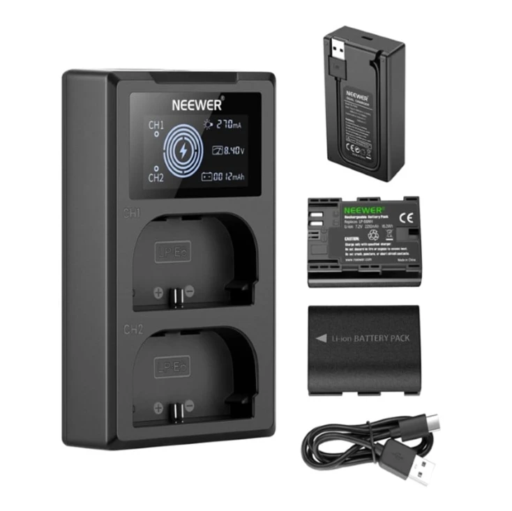 Зарядное устройство для фотокамер и видеокамер Neewer LP-E6NH 2250mAh Зарядное устройство для фотокамер и видеокамер Neewer LP-E6NH 2250mAh