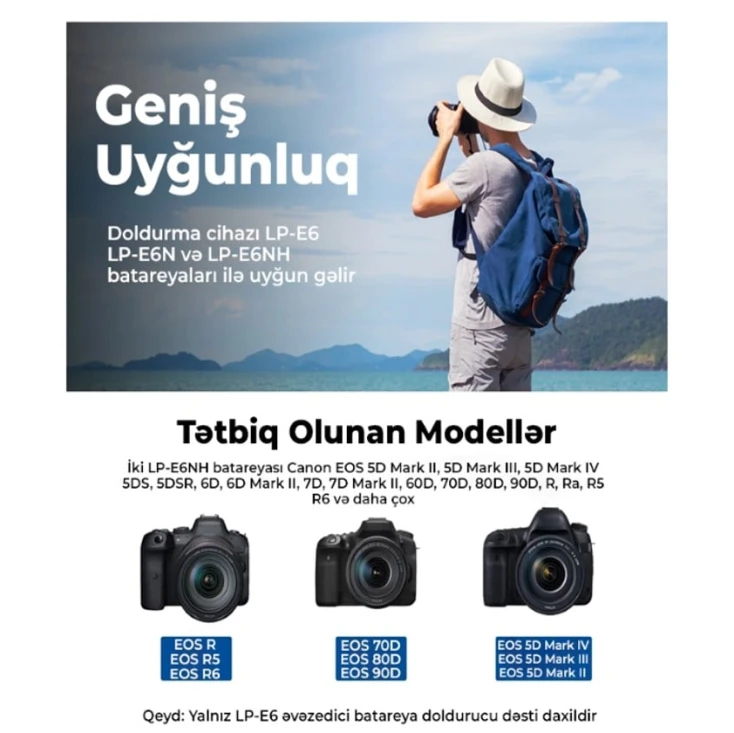 Зарядное устройство для фотокамер и видеокамер Neewer LP-E6NH 2250mAh Зарядное устройство для фотокамер и видеокамер Neewer LP-E6NH 2250mAh