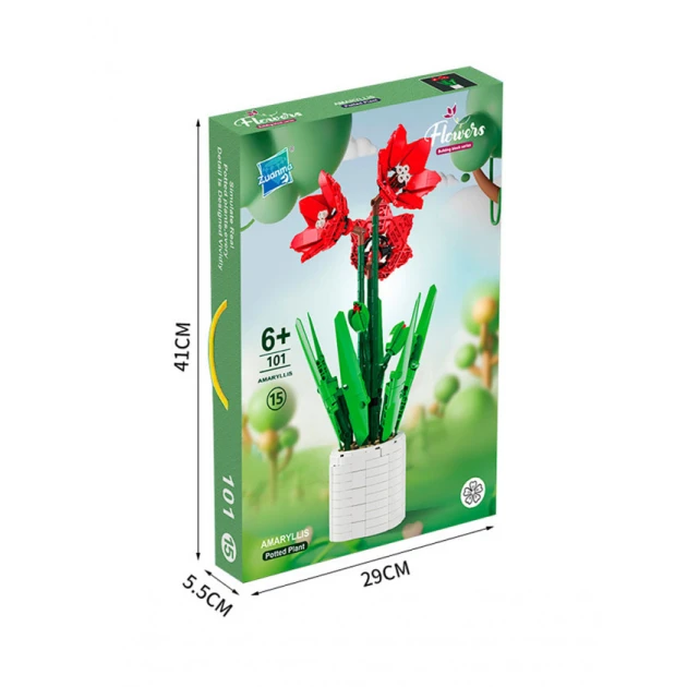 Конструктор Zuanma Цветы в горшке: Амариллис