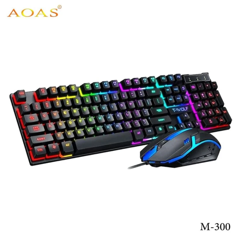 Клавиатура AOAS, черная, со светодиодной подсветкой Клавиатура AOAS, черная, со светодиодной подсветкой