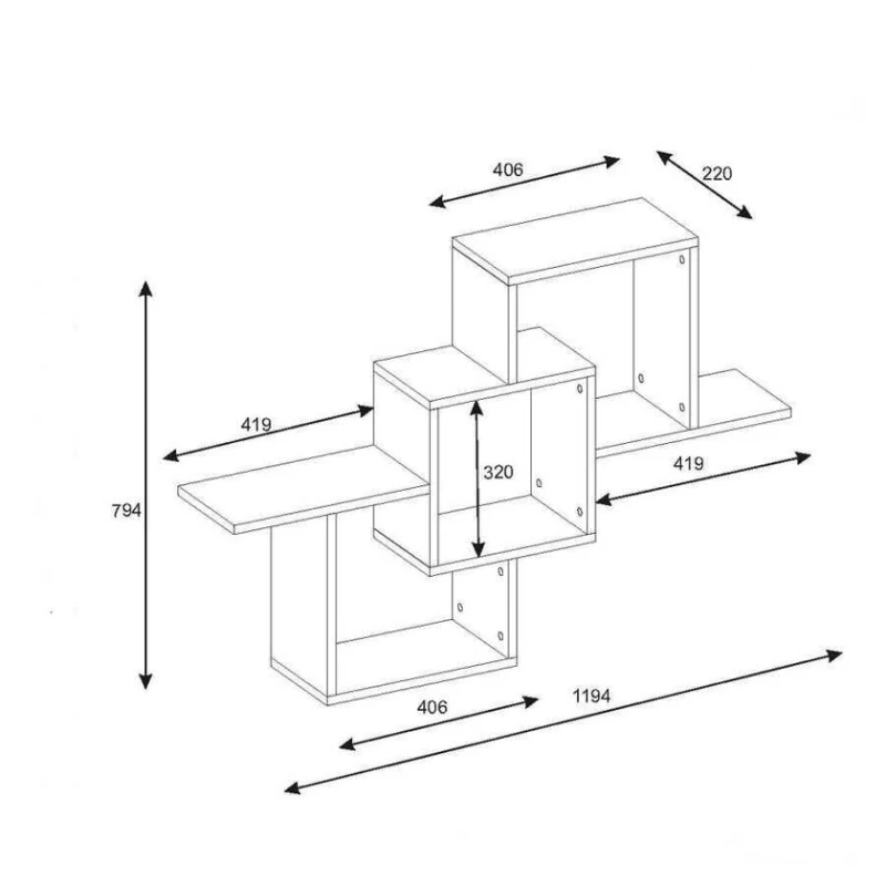 Rəf ev_12116270, LDSP, 119.4x79.4x22 sm