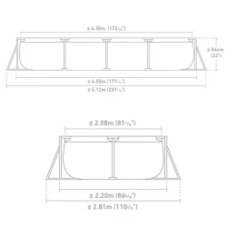 Hovuz Intex 7127TX28274, karkas, göy, 450x220x84 sm, həcm 7127 l