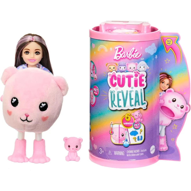 Кукла-сюрприз Mattel Barbie Cutie Reveal Chelsea Teddy Bear HKR19, 3 года