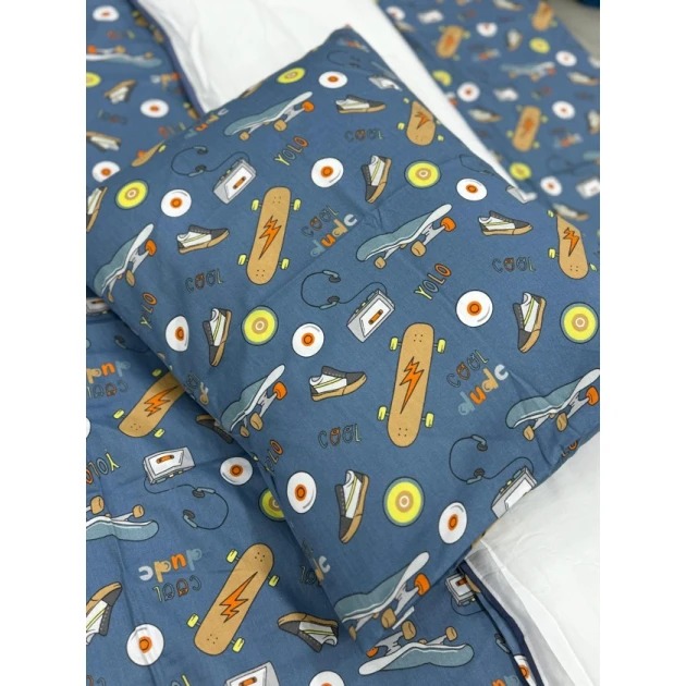 Комплект детского постельного белья MiraNova SF-583, сатин, синий, пододеяльник 100x150 см, простыня 110x160 см, наволочка 35х45 см Комплект детского постельного белья MiraNova SF-583, сатин, синий, пододеяльник 100x150 см, простыня 110x160 см, наволочка 35х45 см