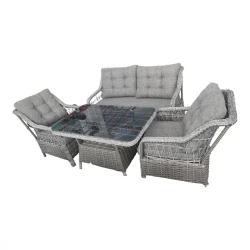 Набор мебели 17001000116: 2 кресла, диван, стол, серый, 120х70 см Набор мебели 17001000116: 2 кресла, диван, стол, серый, 120х70 см