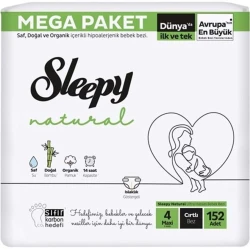 Детские подгузники Sleepy Natural Maxi 4, 152 шт