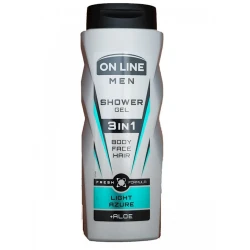 Kişilər üçün duş geli On Line Men 3in1 Light Azure 400 ml