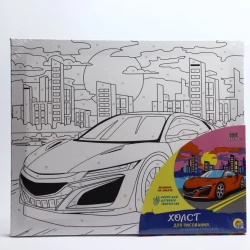 Холст по номерам Рыжий Кот Машина на закате, 25x30 см