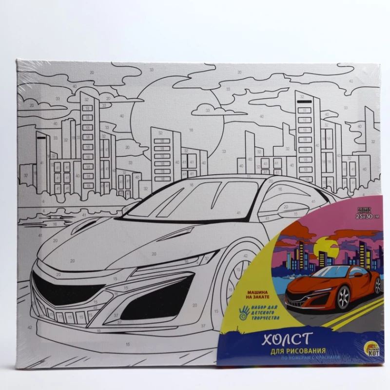 Nömrələr üzrə kətan Рыжий Кот Машина на закате, 25x30 sm Nömrələr üzrə kətan Рыжий Кот Машина на закате, 25x30 sm