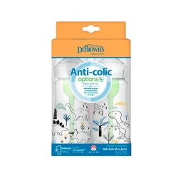 Набор бутылочек для кормления Dr.Brown's Options Anticolic Wide Neck Dino 270 мл 2 шт