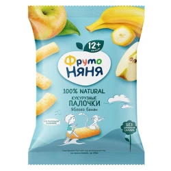 Qarğıdalı çubuqları ФрутоНяня С Яблоком и Бананом, 12+ ay, 20 q