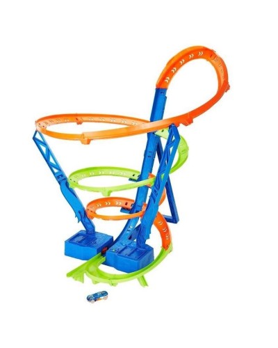 Avtotrek Hot Wheels Action Spiral Speed Crash Trackset HGV67 Yarış tornado, 5+ yaş