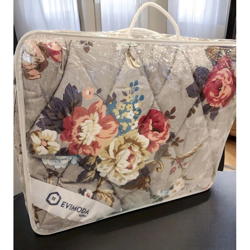 Одеяло Evimoda 059, двуспальное, бамбуковый синтепон, разноцветное, 195х215 см