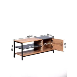 Тумба под ТВ 3563_LETNEWKombVotAnd, ЛДСП, разноцветная, 45.6x38x110 см Тумба под ТВ 3563_LETNEWKombVotAnd, ЛДСП, разноцветная, 45.6x38x110 см