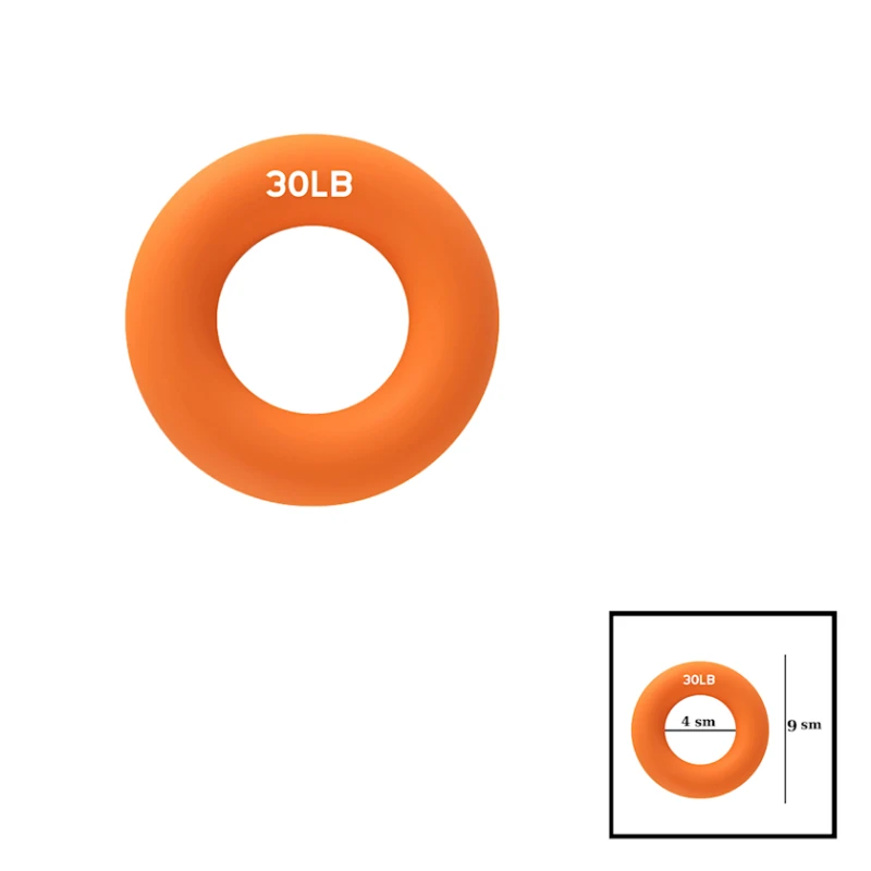 Кистевой эспандер Gymnic, силикон, оранжевый, 4x9 см, 30 LB, 14 кг Кистевой эспандер Gymnic, силикон, оранжевый, 4x9 см, 30 LB, 14 кг