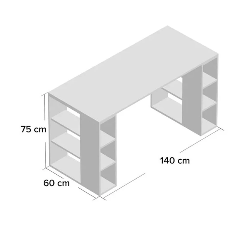 Yazı masası Bello, ağ, 60x140x75sm