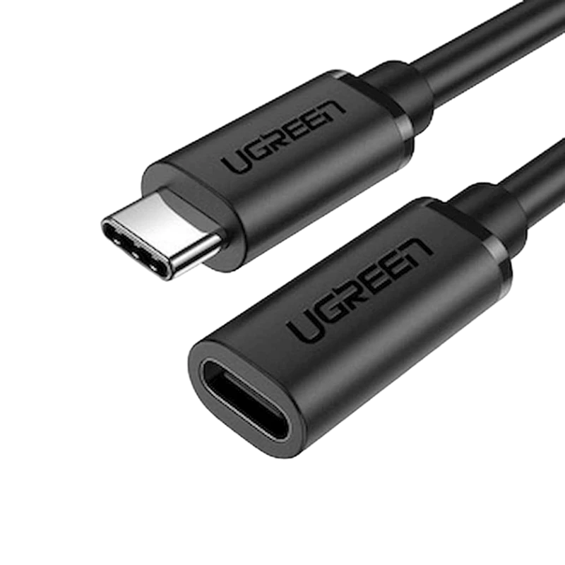 Кабель Ugreen US353 USB-C/M to USB-C/F Gen2 5A Extension Cable Black, 1 м