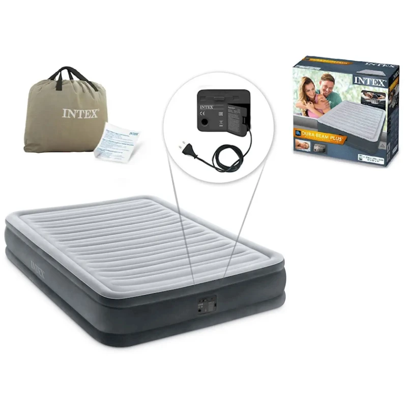 Надувная кровать Intex Comfort-Plush 67768, серый, 137x191x33 см Надувная кровать Intex Comfort-Plush 67768, серый, 137x191x33 см
