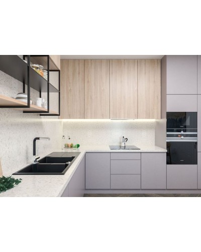 Mətbəx çanağı Deante Andante ZQN_G213, qranit, qara, 116x50x22.4 sm