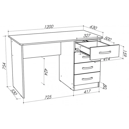 Kompüter masası Art Mebel Art_Komp_Masası 188, qəhvəyi, 75x120x60 sm