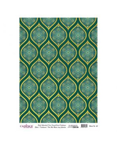 Dekupaj üçün düyü kağızı Cadence Metal Leaf Rice Paper Background Gold 022