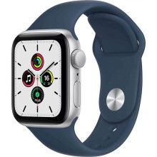 Smart-saat Apple Watch SE GPS 44mm Silver Aluminium Case with Abyss Blue Sport Band (MKQ43RB/A)