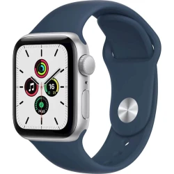 Смарт-часы Apple Watch SE GPS 44mm Silver Aluminium Case with Abyss Blue Sport Band (MKQ43RB/A)