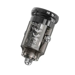 Зарядное устройство автомобильное Hoco Z53A Vision Type C PD30W + USB QC3.0 Transparent black
