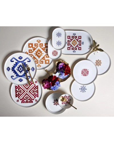 Süfrə qab-qacaq dəsti Porland Arabesque 04ALM006592, 27 parça, farfor, 6 nəfərlik, rəngbərəng