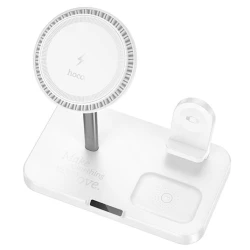 Беспроводное зарядное устройство Hoco CQ12 Joyfull 3-in-1 White