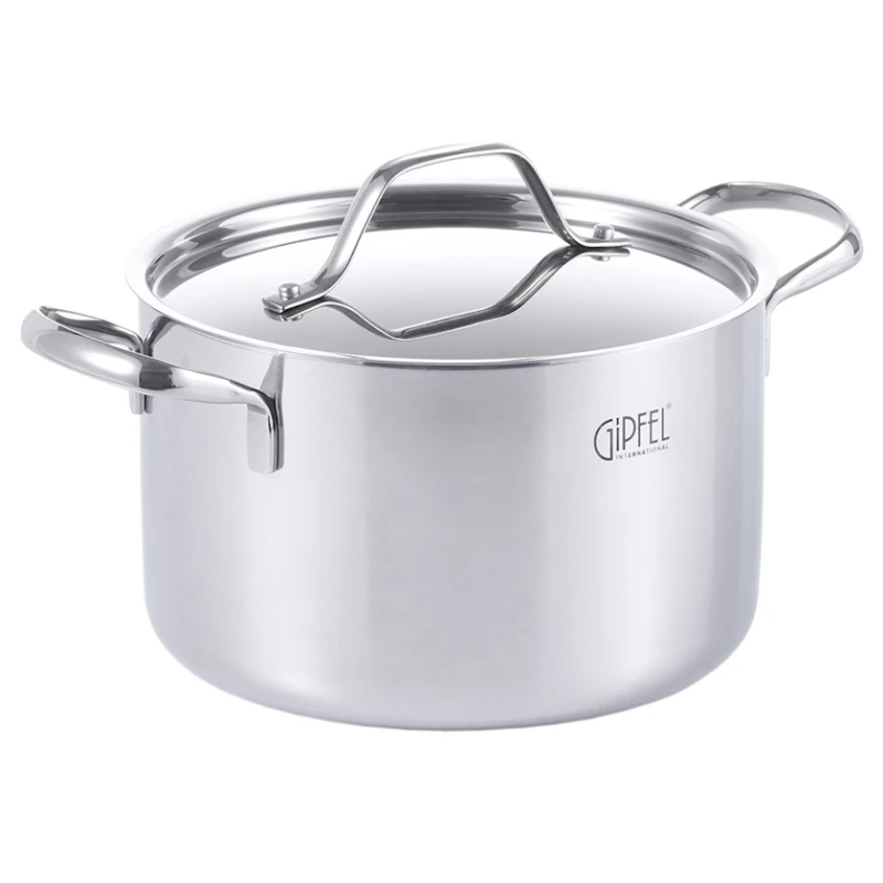 Кастрюля Gipfel Galaxy, 20 см, 3.8 л, нержавеющая сталь, серебристая Кастрюля Gipfel Galaxy, 20 см, 3.8 л, нержавеющая сталь, серебристая
