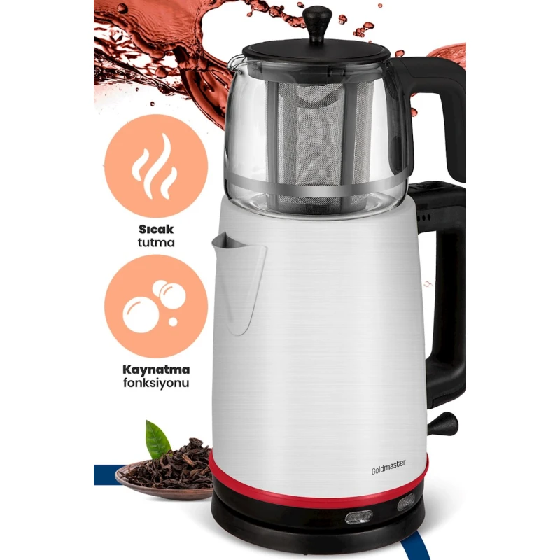 Elektrik çaydan və dəm çaydanı Goldmaster Emirgan GM7375 inox