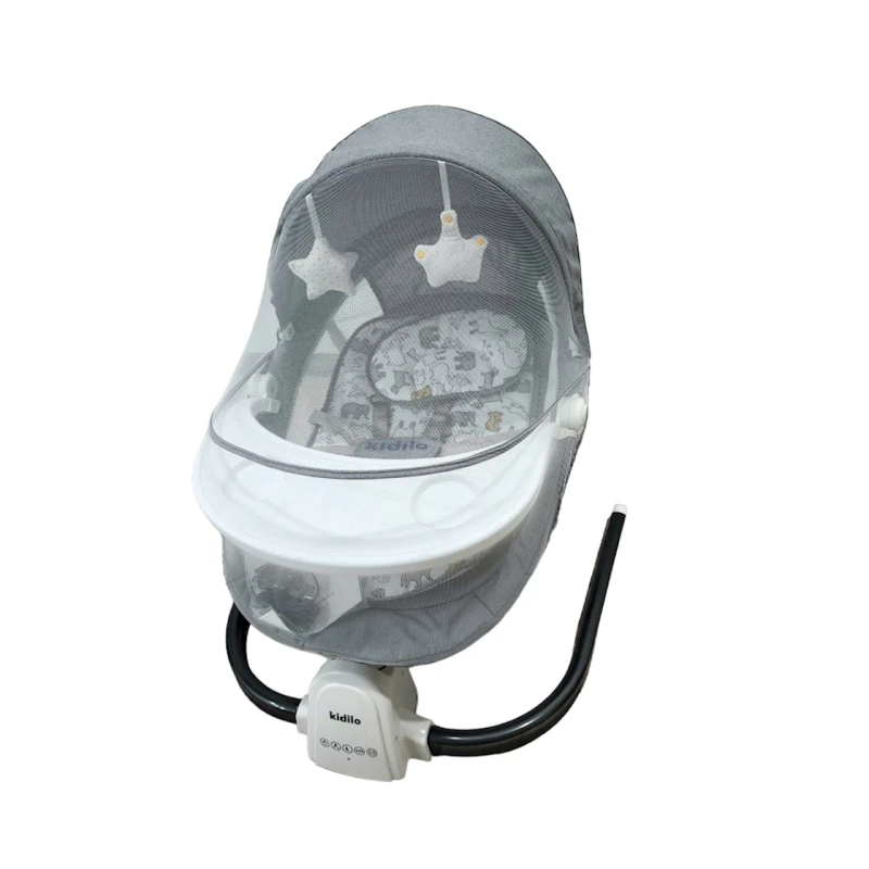 Кресло-качалка Kidilo 063, 0-18 мес, серое