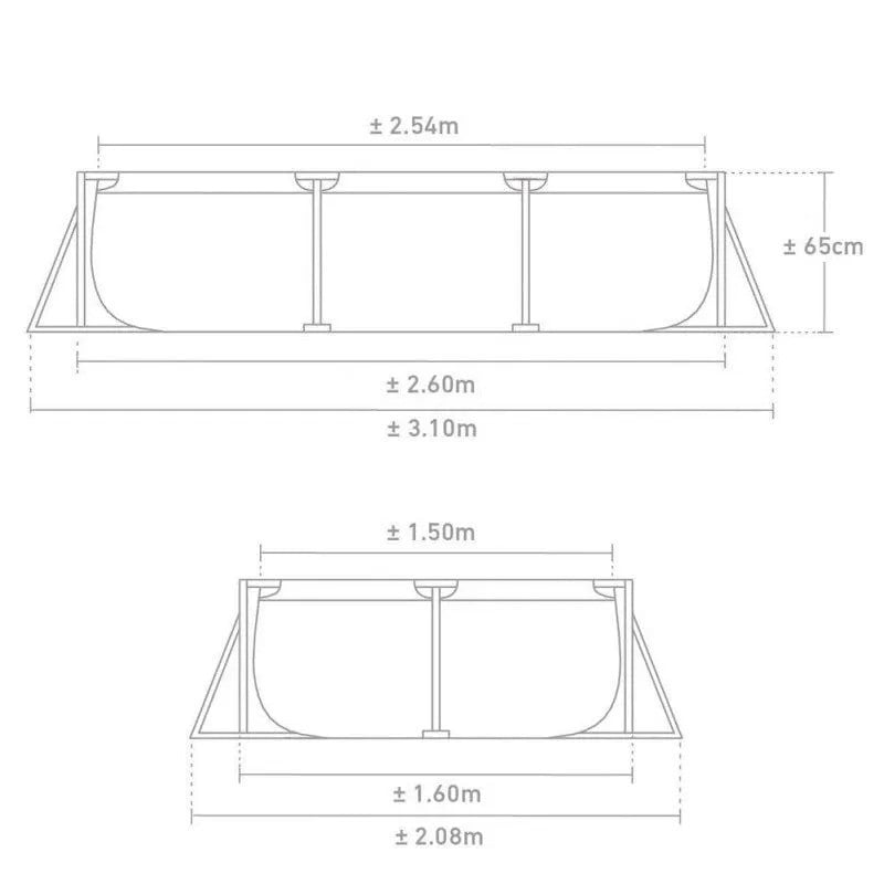 Бассейн Intex 2282TX28271gift, каркасный, синий, 260x160x65 см, объем 2282 л