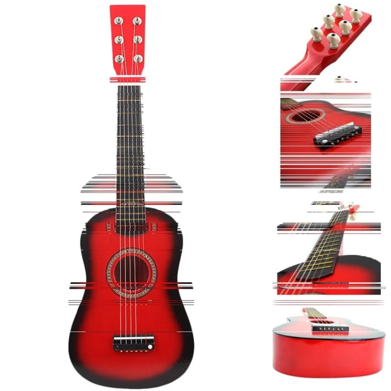Uşaqlar üçün mini gitara, qırmızı, 14+ yaş