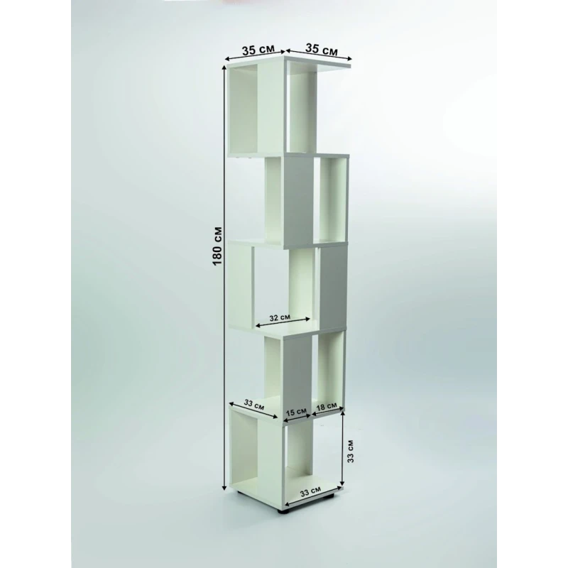 Стеллаж Letta, белый, ЛДСП, 35x180x35 см