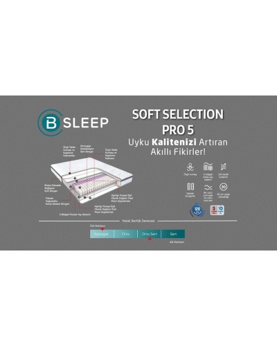 Döşək Bellona Soft Selection Pro 5, 100x200 sm, ağ