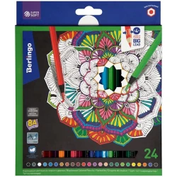 Набор карандашей Berlingo SuperSoft Blackwood 24 цвета Набор карандашей Berlingo SuperSoft Blackwood 24 цвета