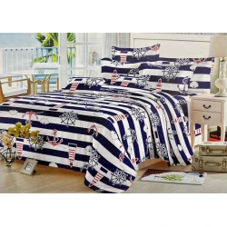 Комплект детского постельного белья MM пододеяльник 160x240 см, простыня 160x220 см, наволочка 1 шт x 50x70 см, сатин, синий/белый Комплект детского постельного белья MM пододеяльник 160x240 см, простыня 160x220 см, наволочка 1 шт x 50x70 см, сатин, синий/белый