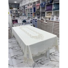 Süfrə MiraNova FS-631, kətan, ağ, 160x260 sm