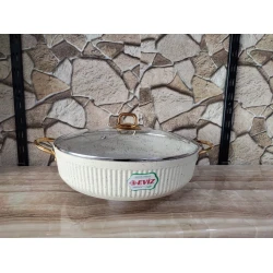 Böyük tava Eviz PP-EE-004, qranit, krem, 34 sm