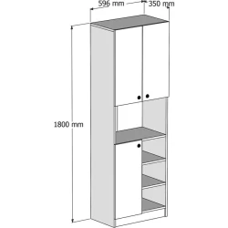 Шкаф Ev Plus 12116046, ЛДСП, 59x35x180 см Шкаф Ev Plus 12116046, ЛДСП, 59x35x180 см