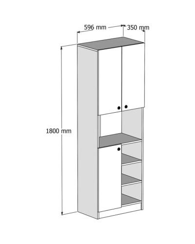 Dolab Ev Plus 12116046, LDSP, 59x35x180 sm