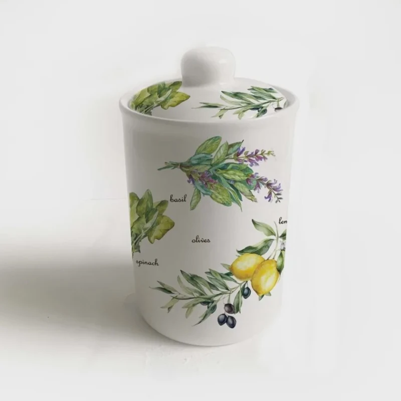 Емкость для хранения Egels Home Lemon, керамика, белая, 750 мл