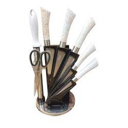 Bıçaq dəsti HMSD_BN4C plastik tutacaq, ağ, 7 əd